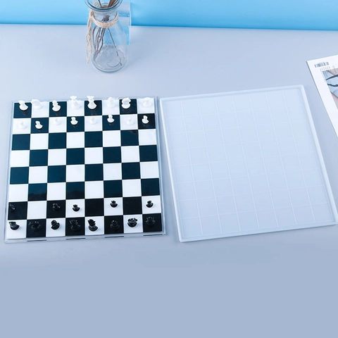 Chessboard And International Chess Silicone Molds For Resin Casting DIY Handmade Mirror Surface Flexible Crafts Tool