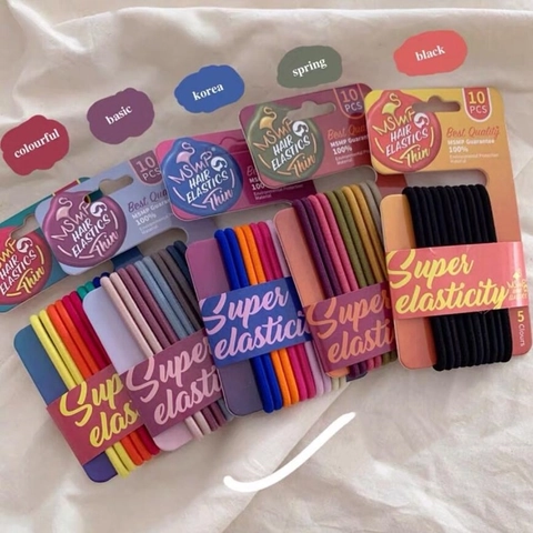 Seamless Thin Hair Elastics High Stretch Nylon Hair Ties Simple Minimalist Candy Color Ponytail Holders For Women Girls
