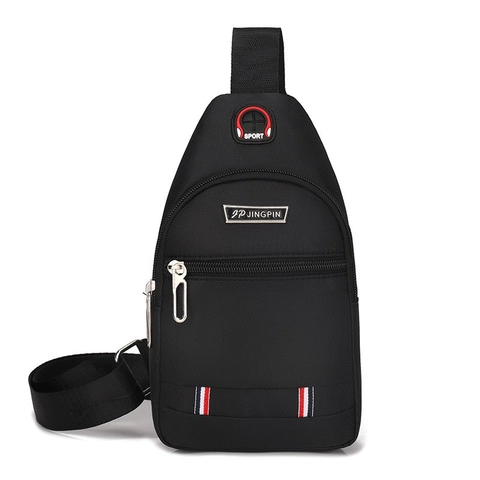 Herren Sling Brusttasche Wasserdicht Oxford Tuch Lässig Crossbody Umhängetasche Mit Kopfhörerloch