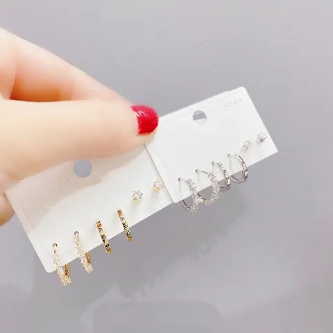 Minimalist Geometric Earrings Collection Copper With 925 Sterling Silver Earring Post Micro Zircon Love Hoops Studs For Women