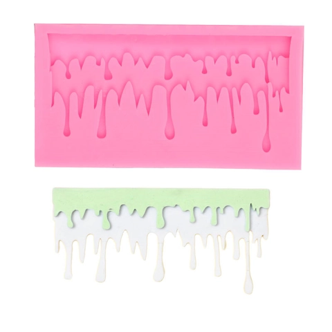 Icicle Drip Shape Silicone Mold For Cake Decoration Fondant Chocolate Clay Resin DIY Baking Tools Christmas Theme Pink