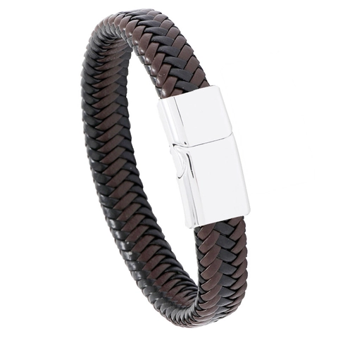 Retro Braided PU Leather Bracelet Multilayer Wrap Bangle With Alloy Magnetic Clasp Punk Jewelry For Men Women