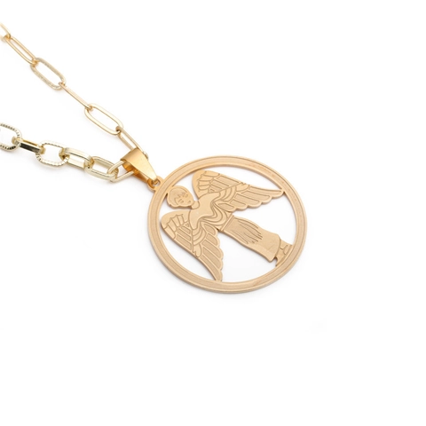 Engel Flügel Anhänger Halskette Kupfer Edelstahl Büroklammer Kette Hip Hop Religiöser Schmuck