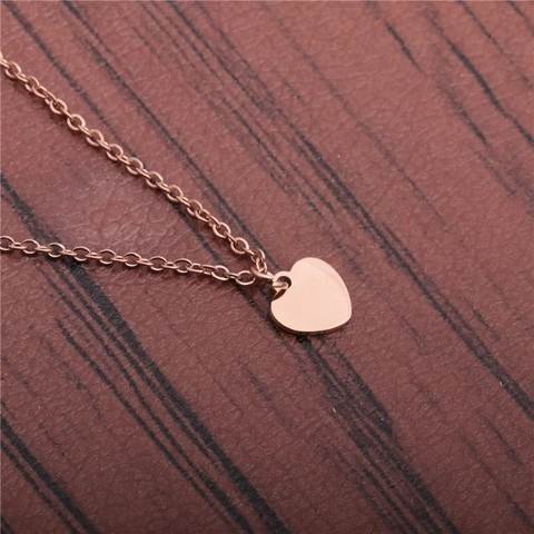 Heart Pendant Necklace Stainless Steel Minimalist Elegant Jewelry For Women Girls Simple Polished Titanium Steel Chain