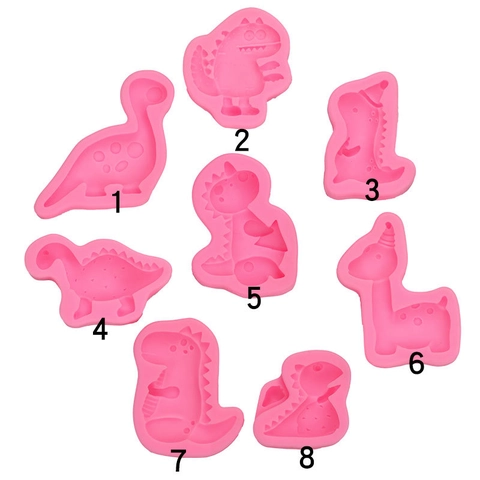 Stampo In Silicone Dinosauro Forma Animale Cartone Animato Decorazione Torte Fondente Per Fai Da Te Cioccolato Resina Argilla