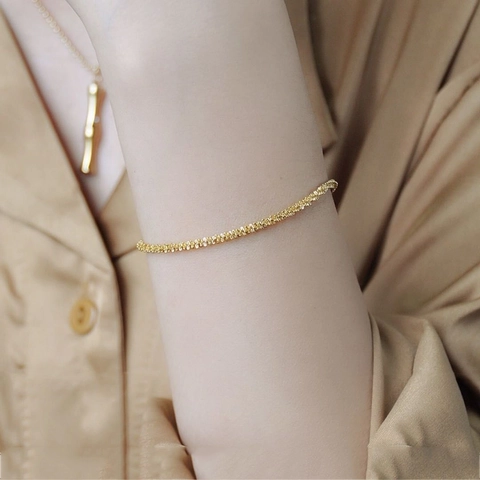 Lussuoso Bracciale a Catena in Acciaio Inossidabile con Perline per Donna Elegante Placcato Oro Argento Minimalista Moda