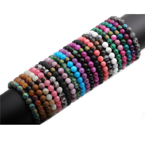 Pulsera De Cuentas De Piedra Natural Sensible A La Temperatura Cambio De Color Joyería Hecha A Mano
