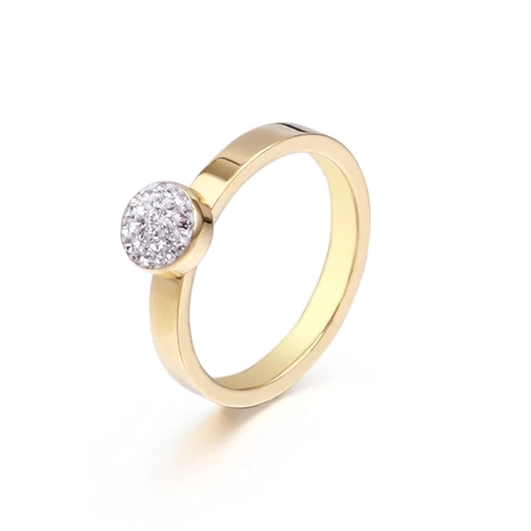 Anello In Zirconia Cubica A Grappolo Tondo In Acciaio Inossidabile 316L Pavé Gioielli Minimalisti Geometrici Da Donna