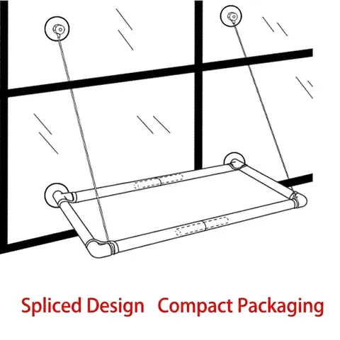 Hamac De Fenêtre Pour Chat Cadre PVC Fil D'Acier Maille Respirante Ventouses Siège De Bain De Soleil Lit De Repos Pour Chats Durable