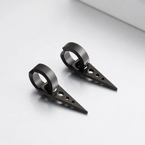 Orecchini A Pendente Triangolo In Acciaio Inossidabile Punk Geometrico Cavo Huggie Hoop Gioielli Per Uomini Donne