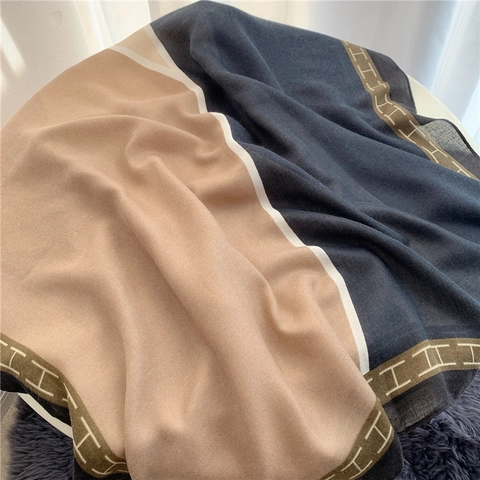 Women's Fashion Polyester Printed Scarf Color Block Geometric Shawl Long Soft Wrap Scarf For Travel Daily Decoration