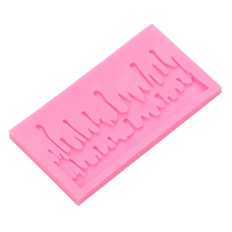 Icicle Drip Shape Silicone Mold For Cake Decoration Fondant Chocolate Clay Resin DIY Baking Tools Christmas Theme Pink