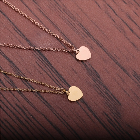 Heart Pendant Necklace Stainless Steel Minimalist Elegant Jewelry For Women Girls Simple Polished Titanium Steel Chain