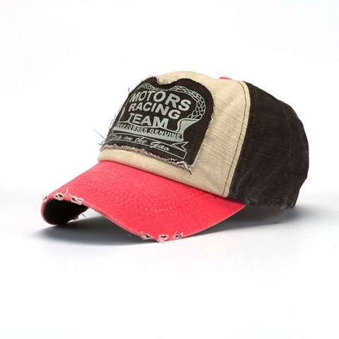 Berretto Da Baseball Vintage Cotone Lavato Patchwork Esterno Retrò Motors Racing Patch Regolabile Per Uomini Donne