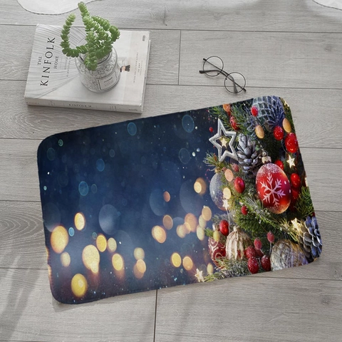 Weihnachts Bodenmatte Flanell Rutschfeste Saugfähige Teppich Für Küche Badezimmer Eingang Haus Feiertagsdeko