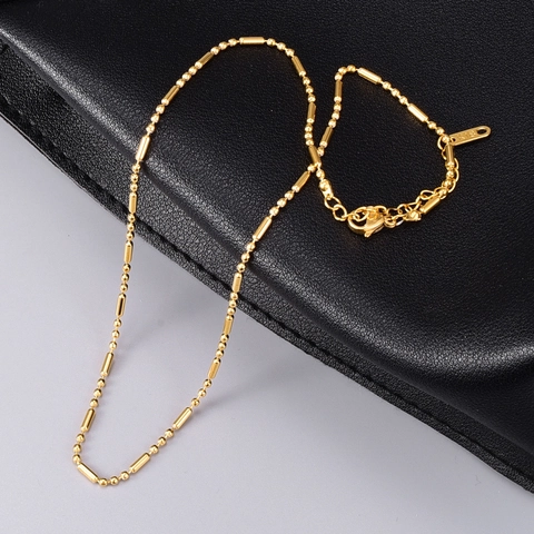 Collana Choker Minimalista In Acciaio Inossidabile 316L Placcato Oro 18K Con Catena A Tubi E Perle Gioielli Da Clavicola Per Donna