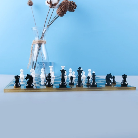 Chessboard And International Chess Silicone Molds For Resin Casting DIY Handmade Mirror Surface Flexible Crafts Tool