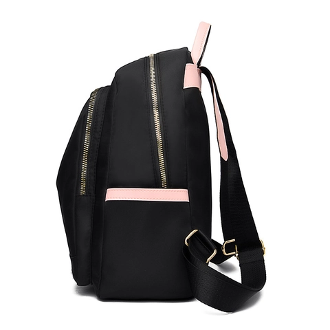 Mode Damen Rucksack Wasserdicht Nylon Freizeit Reise Schultasche Leicht Große Kapazität Multi Tasche Kontrastfarbe