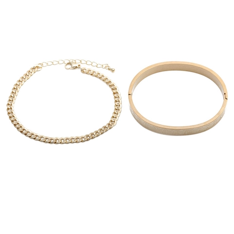 Punk Hip Hop Bracelet And Bangle Jewelry Gold Color Copper And Stainless Steel Roman Numerals Belt Buckle Curb Chain For Men Women