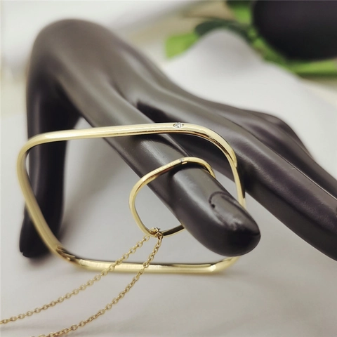 Minimalist Geometric Square Pendant Necklace And Bracelet Stainless Steel Zirconia Inlaid Fashion Jewelry For Women