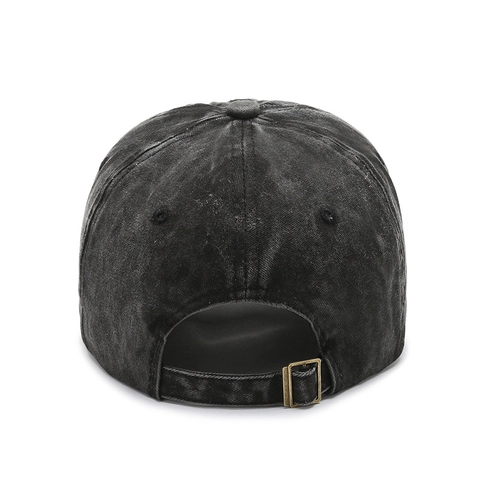 Cappello Da Baseball In Cotone Lavato Vintage Retrò Ricamo Lettere Tesa Curva Fibbia In Metallo Regolabile Cappello Sole