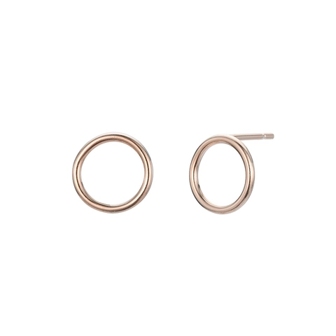 Pendientes de botón redondos huecos minimalistas de acero inoxidable para mujer Pendientes circulares galvanizados de acero 316L