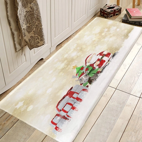 Weihnachts Bodenmatte Polyester Flanell Rutschfest Saugfähig Teppich Für Eingang Küche Badezimmer Feiertagsdeko