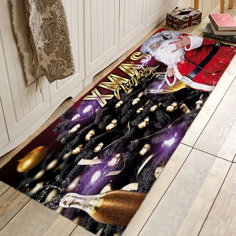Zerbino Di Natale Flanella Poliestere Antiscivolo Assorbente Tappeto Per Ingresso Cucina Soggiorno Decorazione