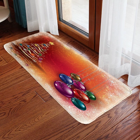 Christmas Floor Mat Flannel Non-Slip Absorbent Area Rug For Living Room Kitchen Entryway Festive Home Decoration