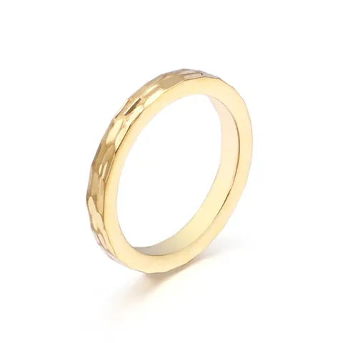 Anillo Con Textura Martillada Banda De Acero Inoxidable Minimalista Joyería Chic Moderna Geométrica Para Hombres Mujeres Unisex