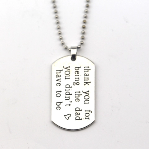 Erkennungsmarke Anhänger Halskette Legierung Gravierte Inspirierende Zitat Kugelkette Silber Schmuck Geschenk