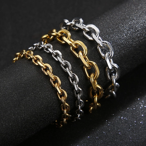 Stainless Steel Necklace And Bracelet Minimalist O-Chain Link Titanium Steel Punk Streetwear Men Women Accessories