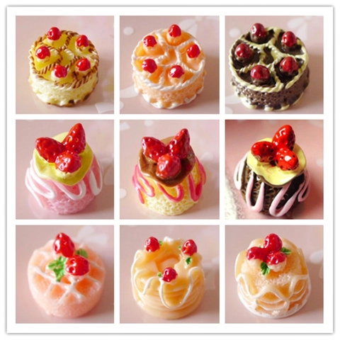 Miniature Simulation Strawberry Cake Charms Resin Cute Food Dessert For DIY Earrings Phone Case Decoration Crafts