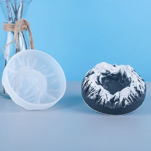 Moule En Silicone De Montagne Enneigée Surface Miroir Outils De Coulée De Résine DIY Pour La Cuisson Cendrier Décoration Intérieure Nouveauté Flexible