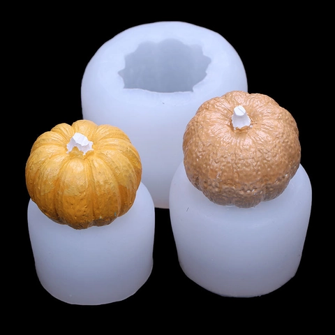 3D Pumpkin Silicone Mold For DIY Candle Soap Making Chocolate Cake Mousse Aromatherapy Fondant Crafting Baking Tool