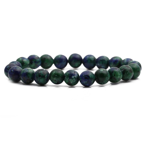 Natuursteen Ronde Kralen Armband Handgemaakt Elastisch Touw Helende Energie Unisex Mode Sieraden
