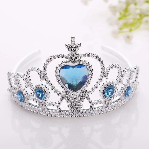 Kids Tiara Headband Heart-Shaped Rhinestone Princess Crown For Girls Birthday Party Performance Dress-Up Fairy Accessory