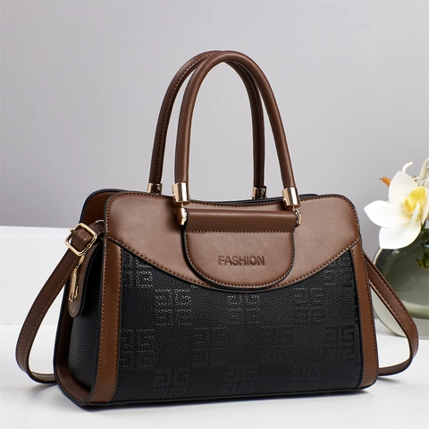 Borsa Da Donna Alla Moda In Pelle PU Tote Borsa A Tracolla Con Motivo Goffrato Tracolla Regolabile Chic