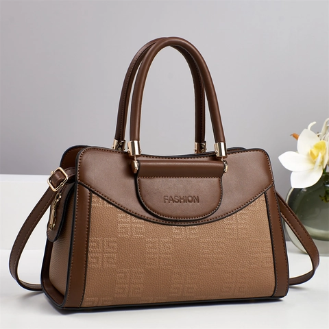 Borsa Da Donna Alla Moda In Pelle PU Tote Borsa A Tracolla Con Motivo Goffrato Tracolla Regolabile Chic