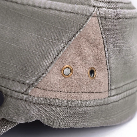 Cadet Cap Vintage Gewaschene Baumwolle Canvas Faux Wildleder Patchwork Militärhut Atmungsaktive Sonnenschutz Für Herren Damen