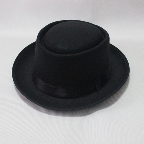 Classico Cappello Fedora Unisex in Misto Poliestere Cotone Tesa Larga Cappello Jazz Con Nastro di Raso Retro Pork Pie per Uomo Donna