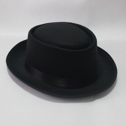 Classico Cappello Fedora Unisex in Misto Poliestere Cotone Tesa Larga Cappello Jazz Con Nastro di Raso Retro Pork Pie per Uomo Donna