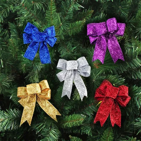 Fiocchi Decorativi Natalizi Nastro Luccicante Ornamenti Per Albero Delle Feste Per Ghirlanda Decorazione Festa