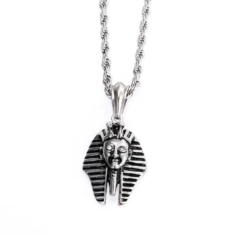 Ciondolo Testa Di Faraone Egizio Acciaio Inossidabile Gioielli Etnici Vintage Retro Punk Charms Da Re Per Uomini
