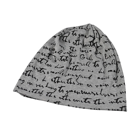 Slouchy Beanie Mütze Weiche Polyester-Baumwolle Schriftzug Druck Dünn Atmungsaktiv Hip Hop Skull Cap Für Herren Damen