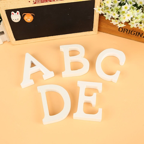 Letre Decorative 3D In Legno MDF Bianco Numeri Simboli Autoportanti Matrimonio Festa Casa Ufficio Ornamenti Minimalista