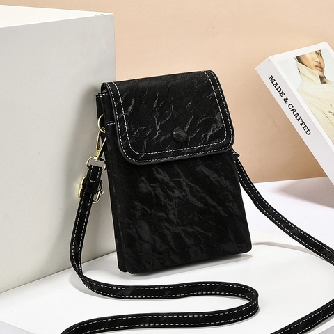Borsa A Tracolla Per Cellulare Donna Minimalista In Pelle PU Effetto Marmo E Pieghe Piccola Borsa Quadrata Versatile