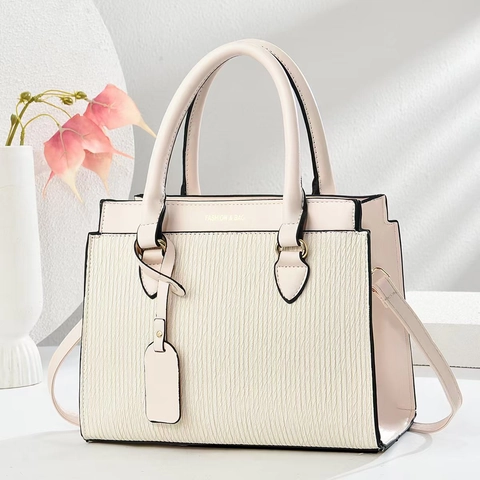 Borsa a Secchiello in Pelle PU Donna Struttura a Onde Plissettata Borsa a Mano Grande Capacità Borsa a Tracolla Versatile Stampa Fashion Bag