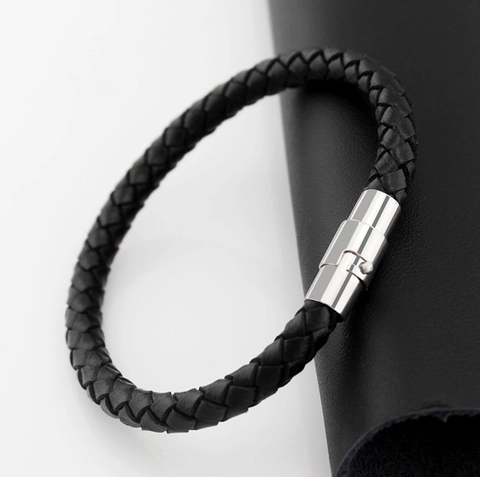Herren Geflochtenes Kunstleder Armband Metall Magnetverschluss Minimalistisches Handgewebtes Armband Für Den Alltag Schmuck