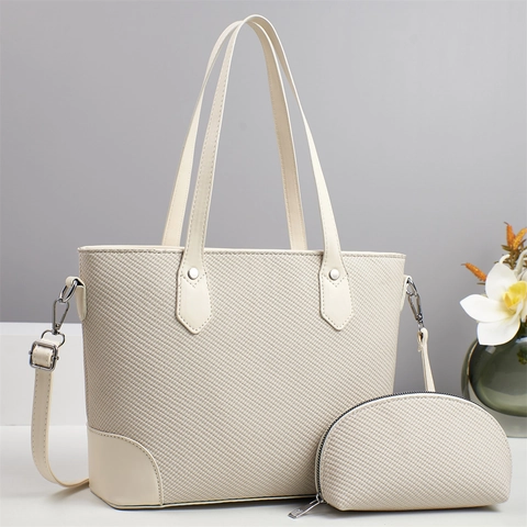 Dames PU Leer Tote Bag Grote Capaciteit Woon-werkverkeer Schoudertas Casual Handtas Met Portemonnee